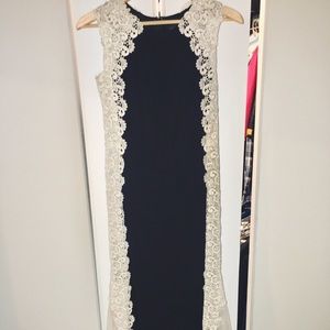 Xscape Black/Ivory Trimmed Formal Dress